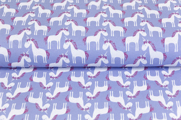 Jersey mit Einhörnern, rauchblau, 0,5 m